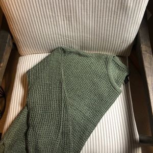 Olive Sheer Knit Cropped Sweater